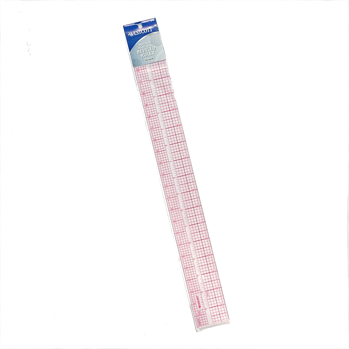 Inch/Pica/Agate Scale Beveled Ruler - Metal Ruler (1 Piece)