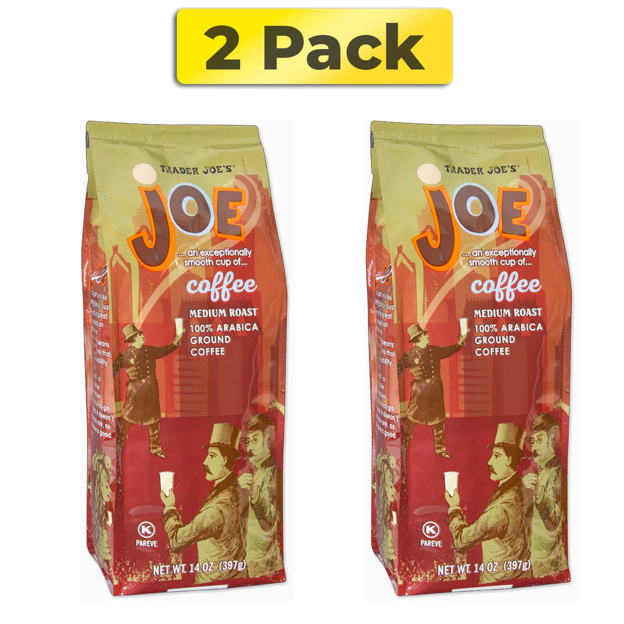 Trader Joe's Ground Coffee Variety Bundle - Regular & Dark Roast, 14 oz