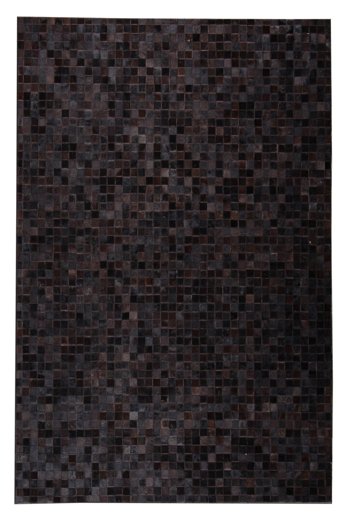 Natural Cowhide Leather Patchwork Tile Area Rug - 100 Percent Real Cowhide Fabric, Patchwork, Natural Multi Color, Handmade, Area Rug (1 Unit)