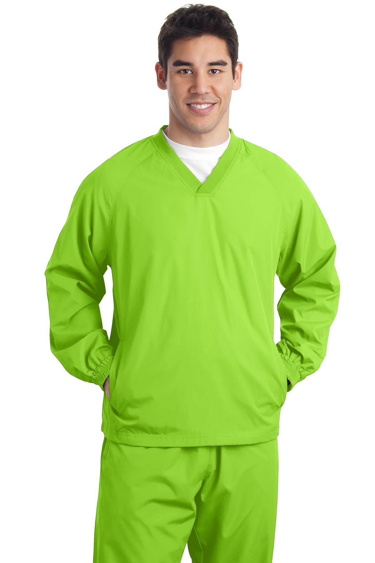 Sport-Tek® Tall V-Neck Raglan Wind Shirt