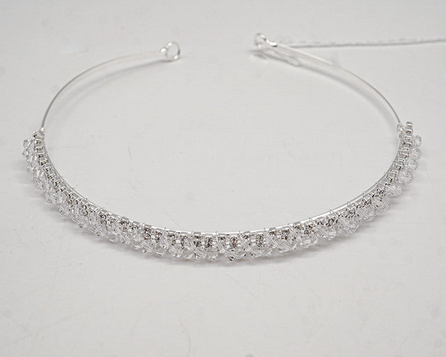 Silver Crystal Bridal Headband Blue Rhinestone Wedding Hair Accessory 1 Piece (TL150)