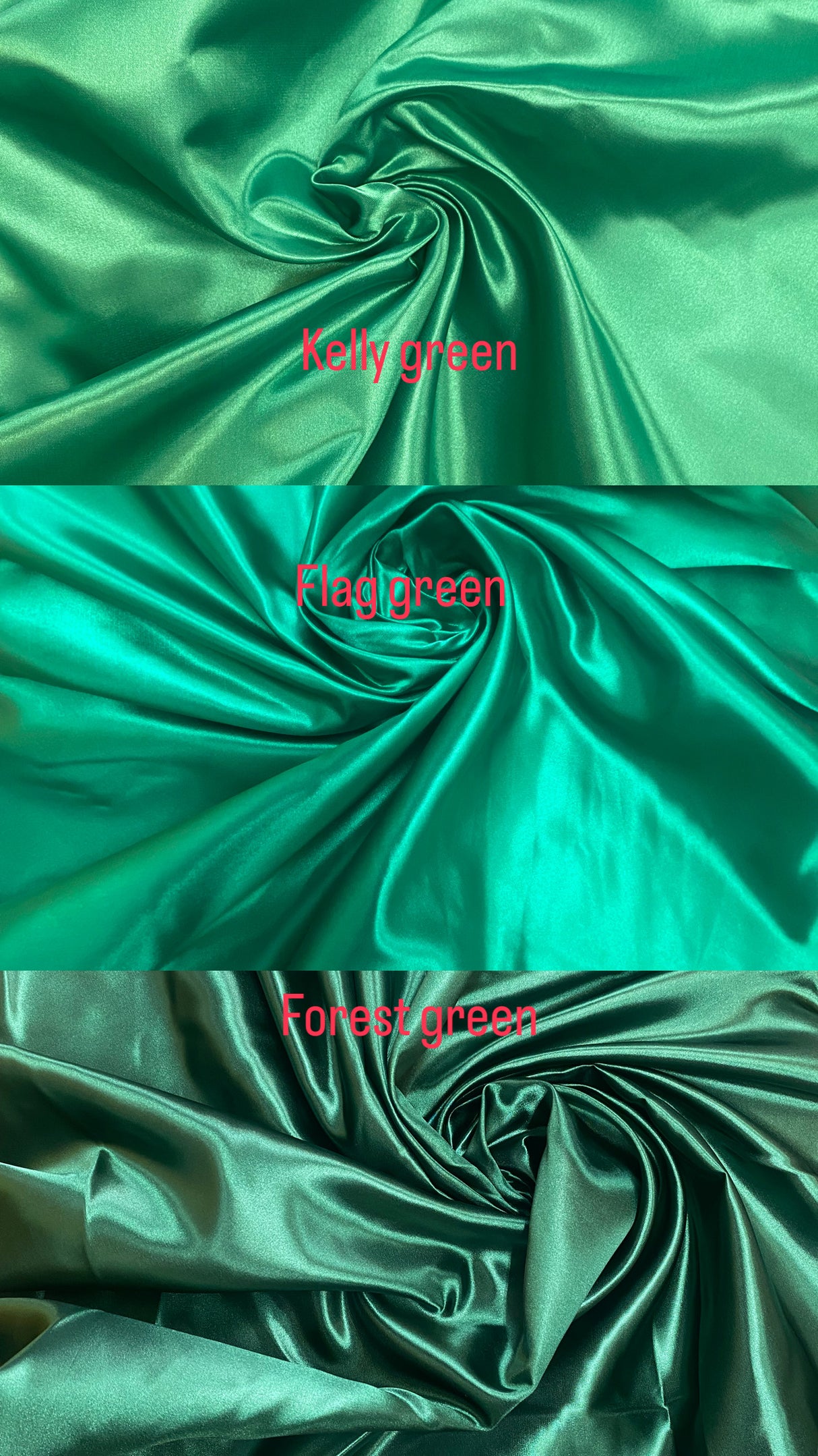 Kelly Green Polyester Bridal Satin Fabric - Kelly Green, Sheen, 58"-60" Width (1 Yard)