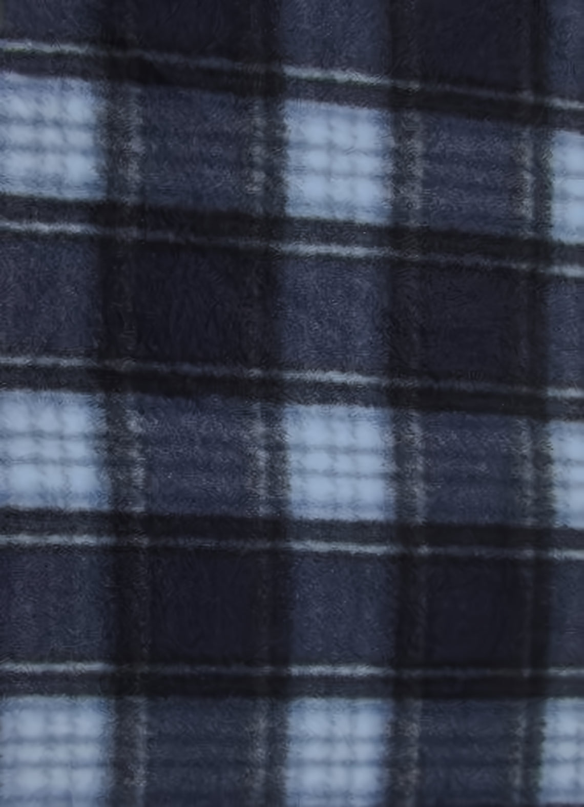 Tartan Plaid Polar Fleece Fabric Navy/White Sold By The Yard