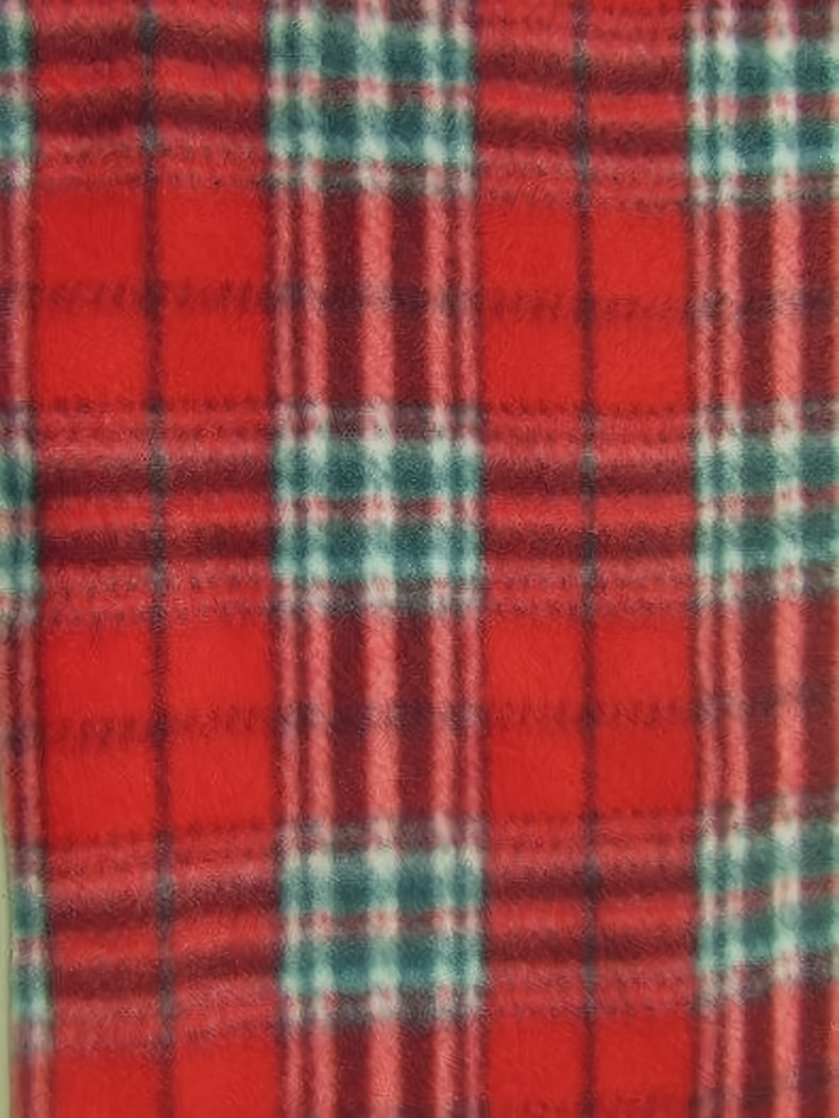 Tartan Plaid Polar Fleece Fabric Red Green Sold By The Yard
