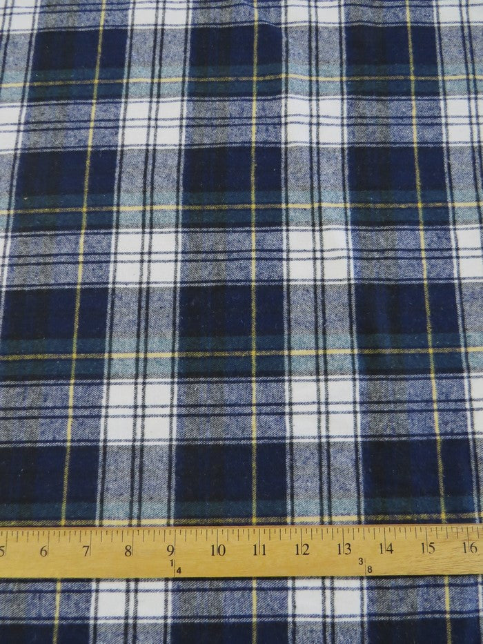 Tartan Plaid Uniform Apparel Flannel Fabric Blue/Green/White