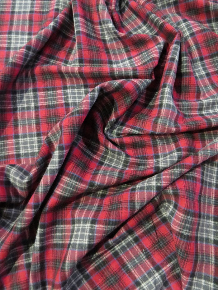 Tartan Plaid Uniform Apparel Flannel Fabric Red Gray