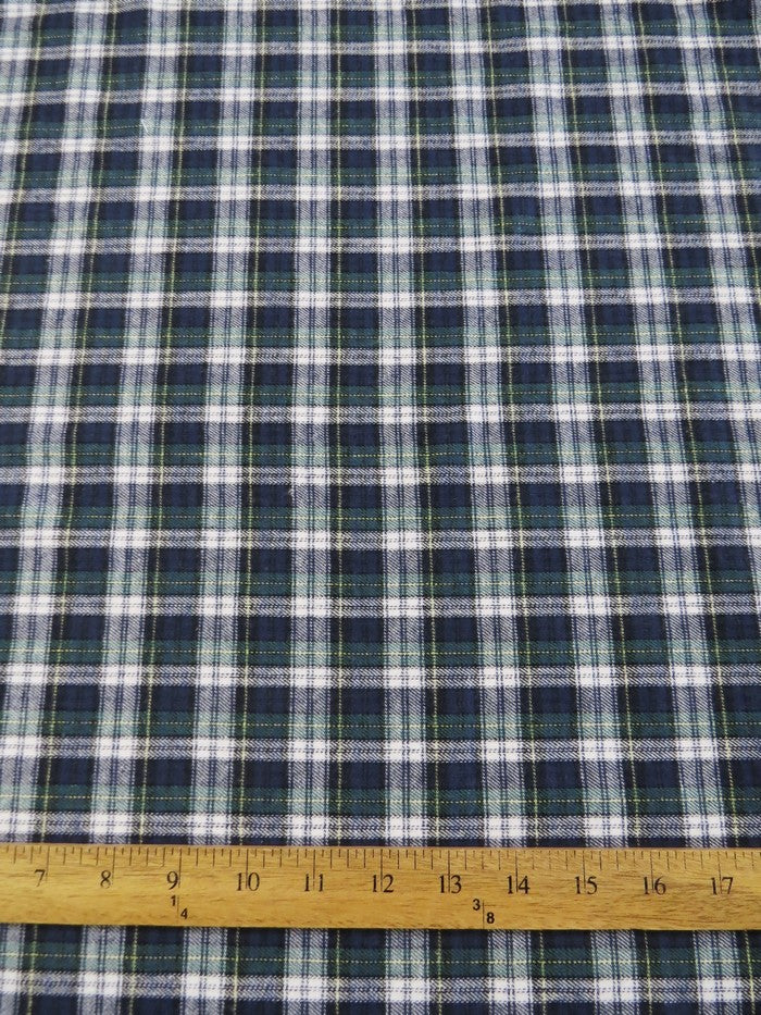 Tartan Plaid Uniform Apparel Flannel Fabric Navy/Green