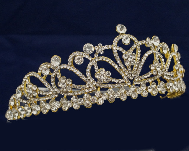Gold Crystal Rhinestone Tiara