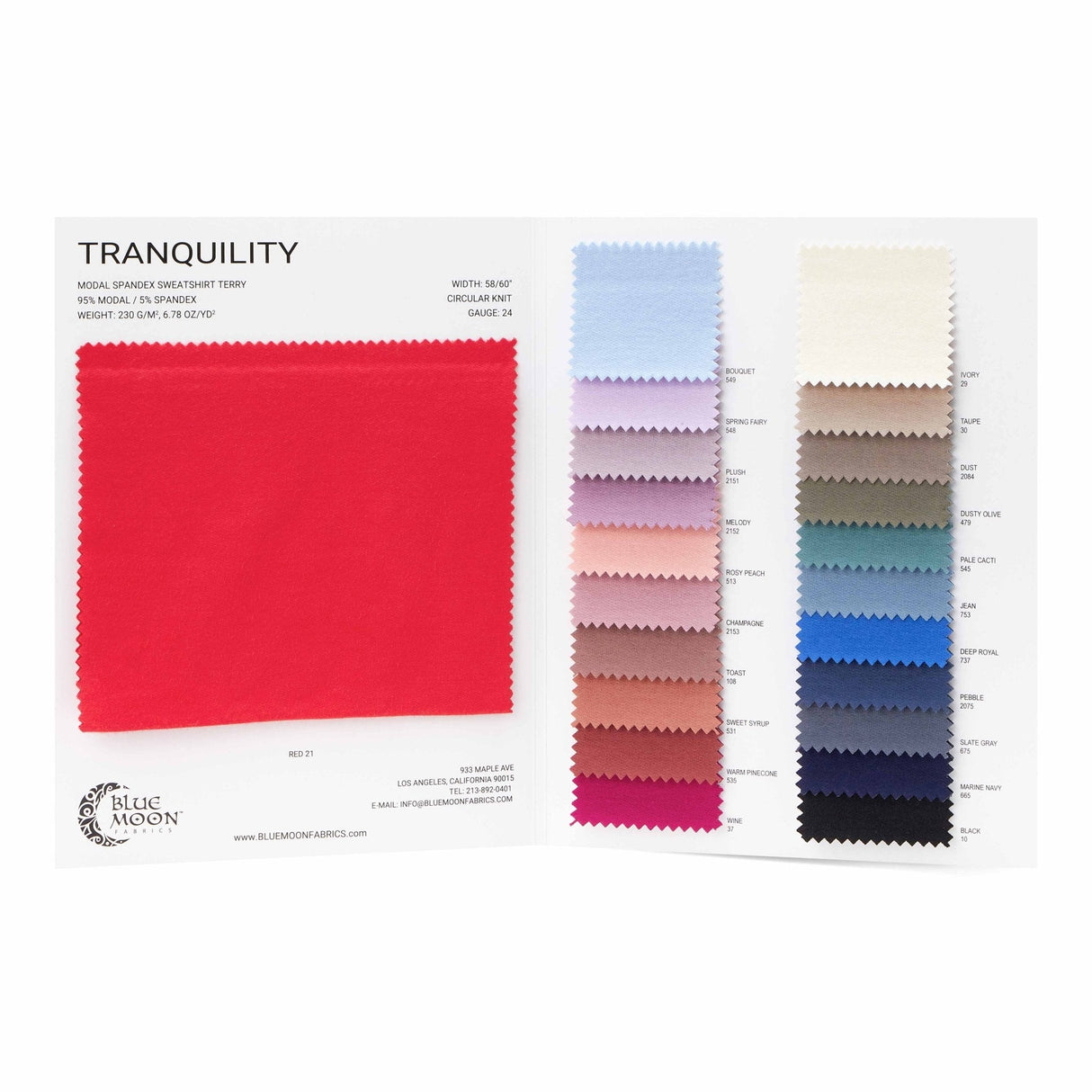 Modal Spandex Color Card