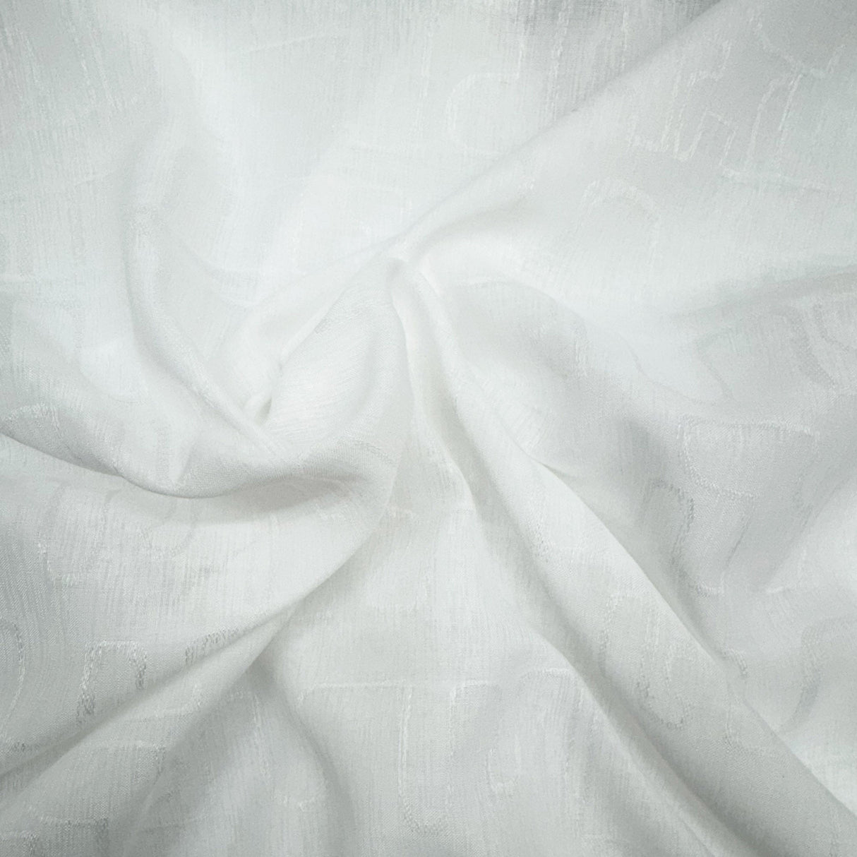 Trinity Polyester Fabric - Solid Sheer, White, 126" Width (1 Yard)