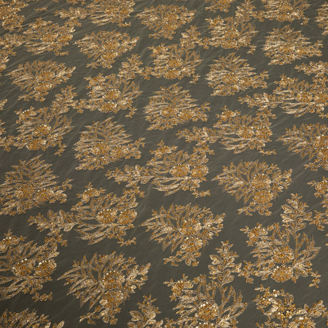 1 Yard Tulle Lace Embroidered Fabric 3D Applique Beaded Design 50/52" Width