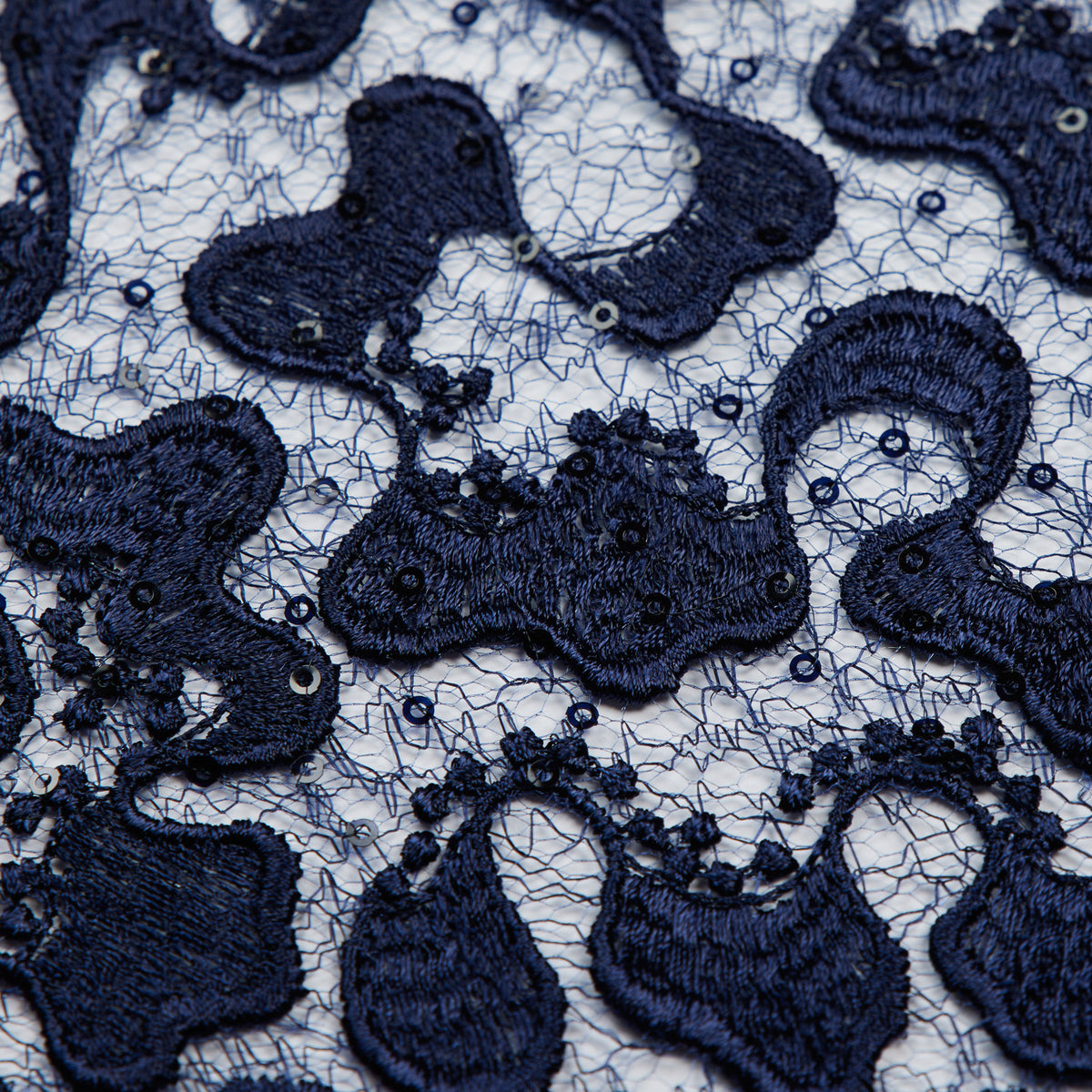 1 Yard Sparkly Embroidered Corded Lace Fabric with Sequins 50/51" Wide