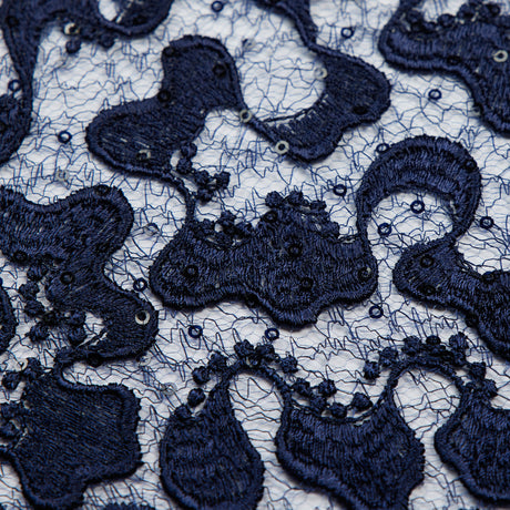 1 Yard Sparkly Embroidered Corded Lace Fabric with Sequins 50/51" Wide