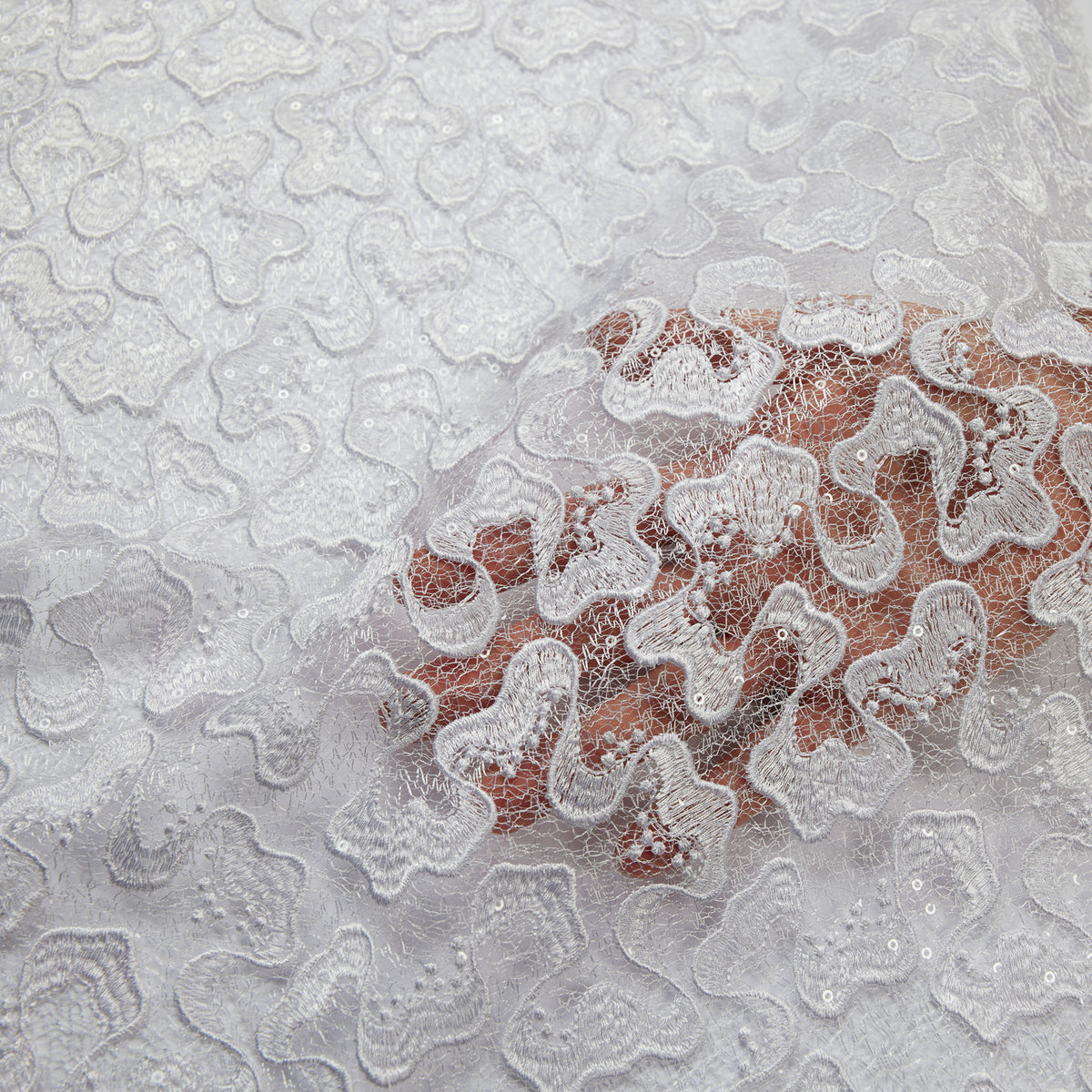 1 Yard Sparkly Embroidered Corded Lace Fabric with Sequins 50/51" Wide