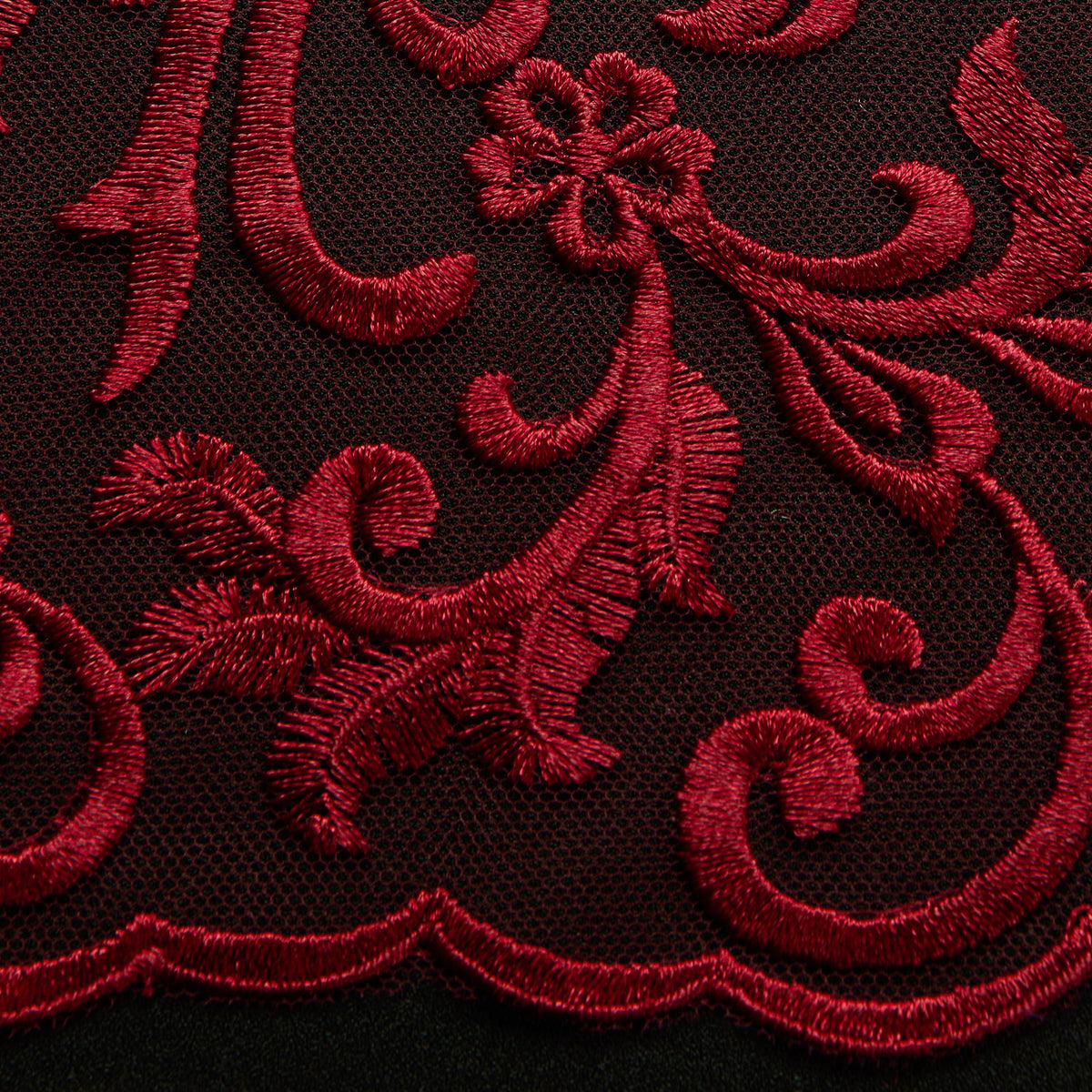 1 Yard Tulle Lace Fabric with Intricate Embroidery, 50/52" Wide 100% Polyester