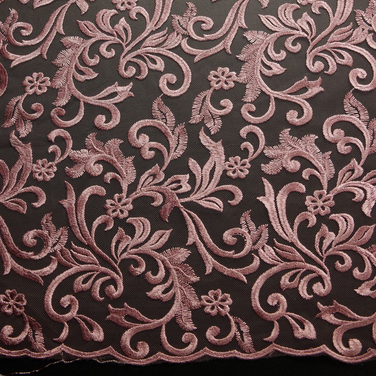 1 Yard Tulle Lace Fabric with Intricate Embroidery, 50/52" Wide 100% Polyester