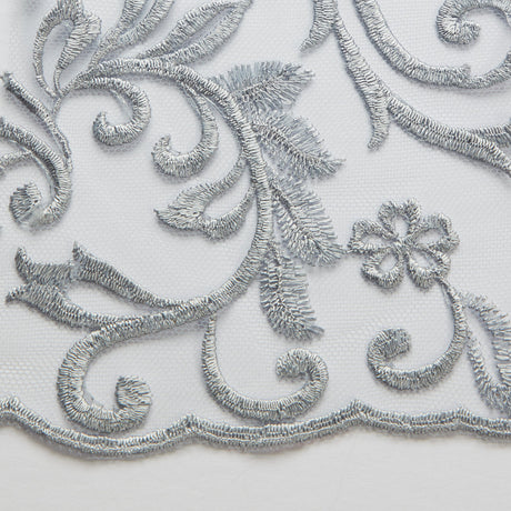 1 Yard Tulle Lace Fabric with Intricate Embroidery, 50/52" Wide 100% Polyester