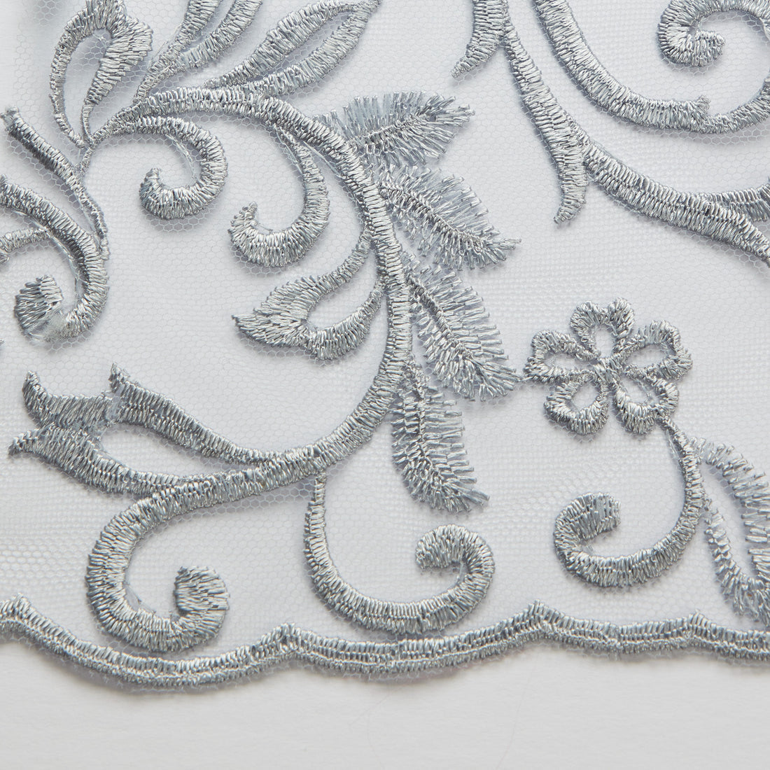 1 Yard 100% Polyester Tulle Lace Fabric Embroidered with Elegant Intricate Patterns 50/52" Wide