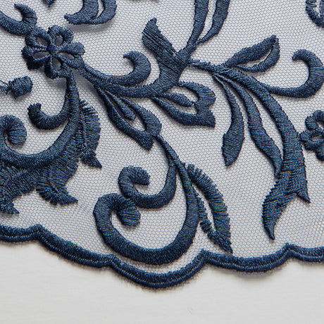 1 Yard Tulle Lace Fabric with Intricate Embroidery, 50/52" Wide 100% Polyester