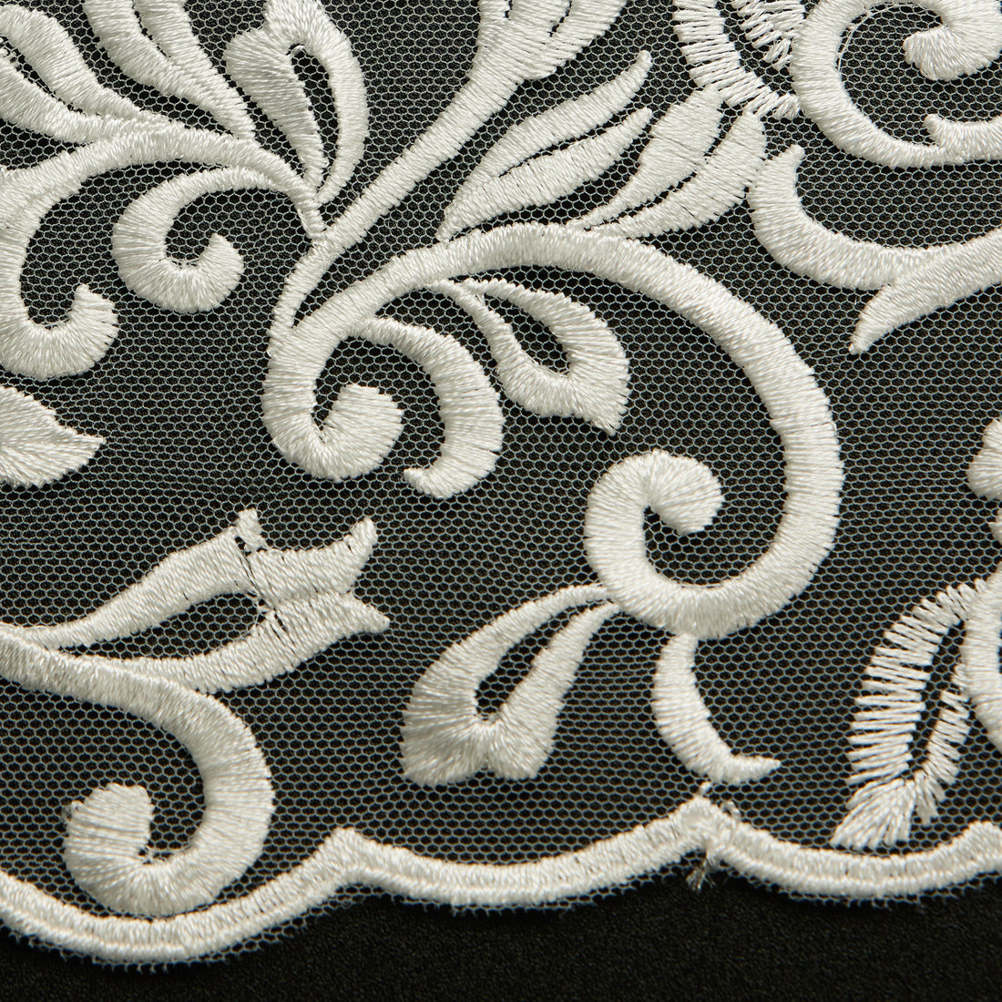 1 Yard 100% Polyester Tulle Lace Fabric Embroidered with Elegant Intricate Patterns 50/52" Wide