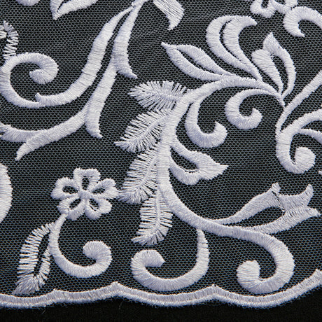 1 Yard Tulle Lace Fabric with Intricate Embroidery, 50/52" Wide 100% Polyester