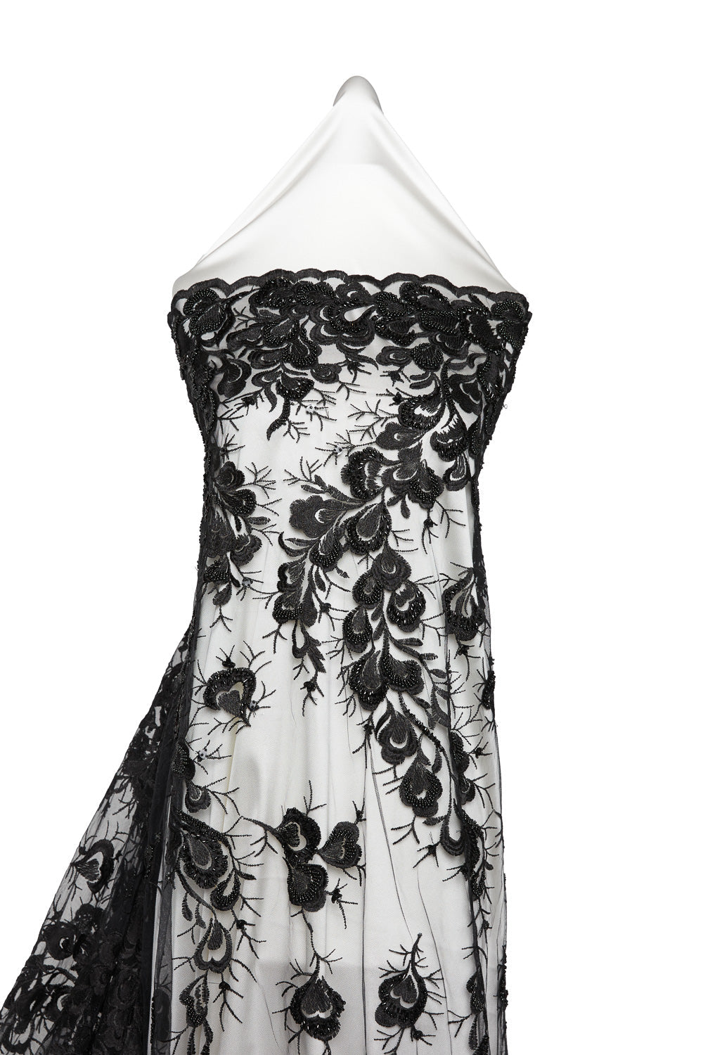 1 Yard Tulle Lace Fabric Embroidered with Beads & Sequins 50/52" Wide 100% Polyester for Bridal & Evening Wear