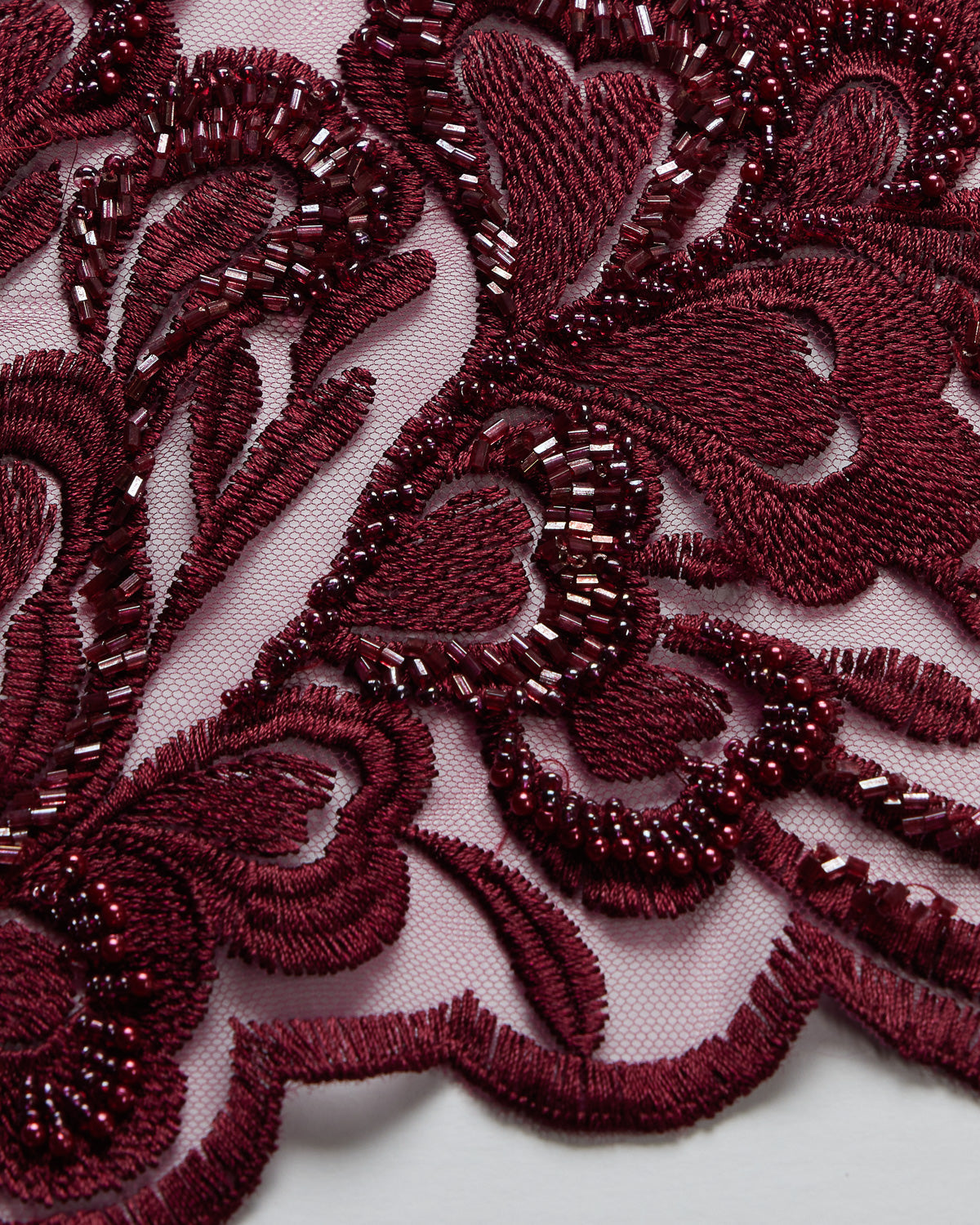 1 Yard Tulle Lace Fabric Embroidered with Beads & Sequins 50/52" Wide 100% Polyester for Bridal & Evening Wear