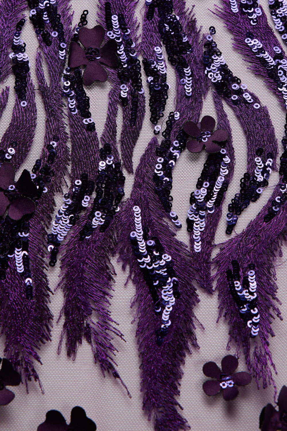 1 Yard 100% Polyester Tulle Lace Fabric with 3D Applique and Metallic Intricate Embroidery 50/52" Wide