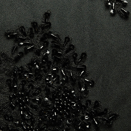 1 Yard Metallic Tulle Lace Fabric Embroidered with Beads & Sequins 50/52" Wide 100% Polyester