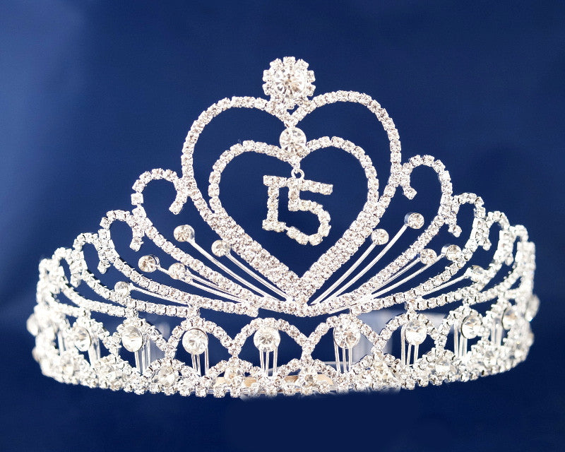 Silver Crystal Rhinestone Tiara “Mis Quince Años