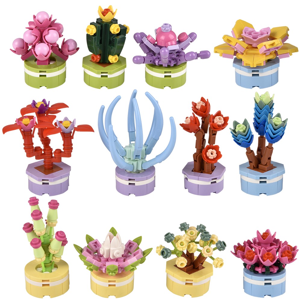 Building Block Flowers 2.5" 12ct (1 DSP)