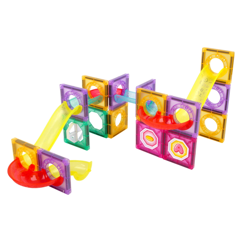 Light-Up Ball Run Magnetic Tile Set