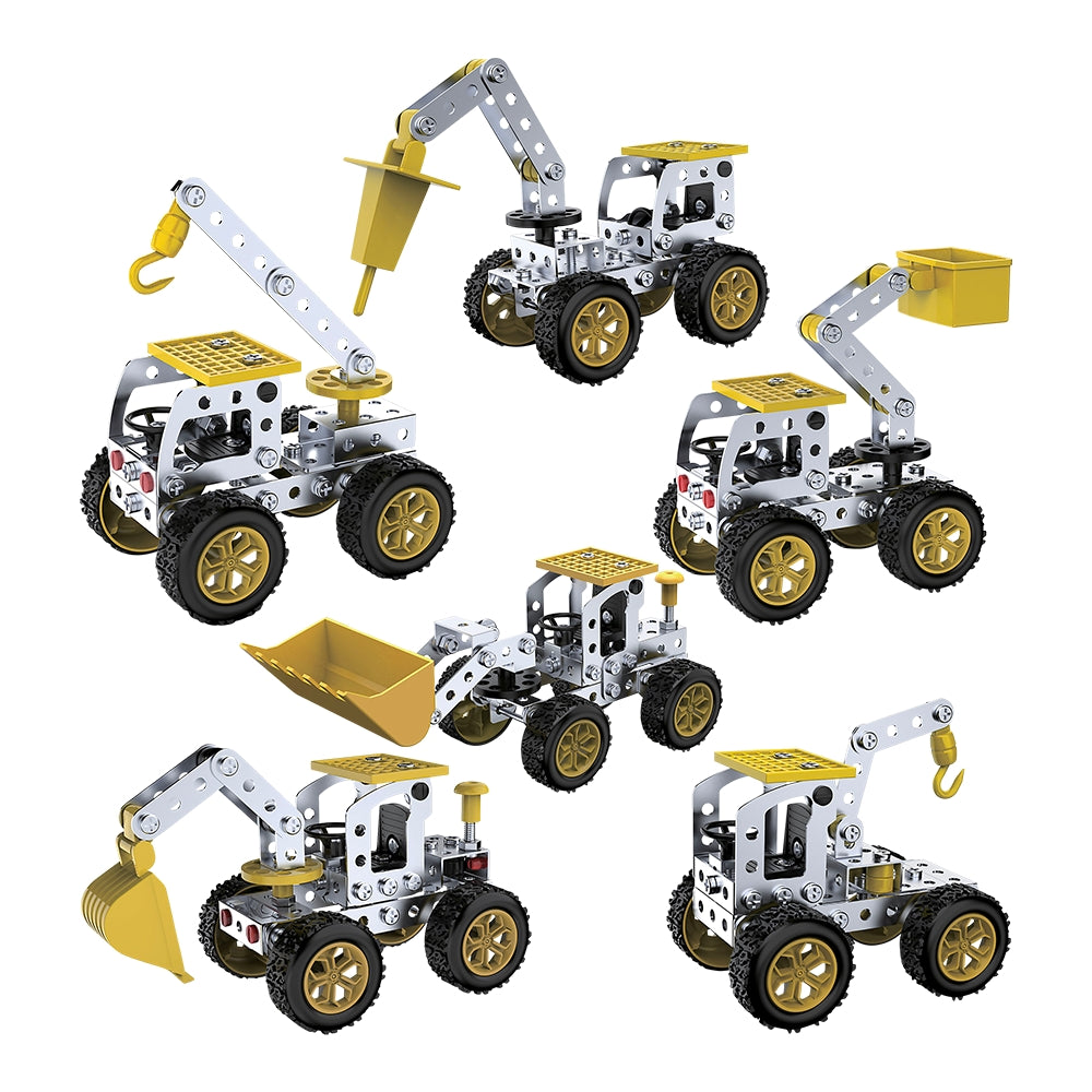 Construction Truck 6-In-1 Metal Assembly Set