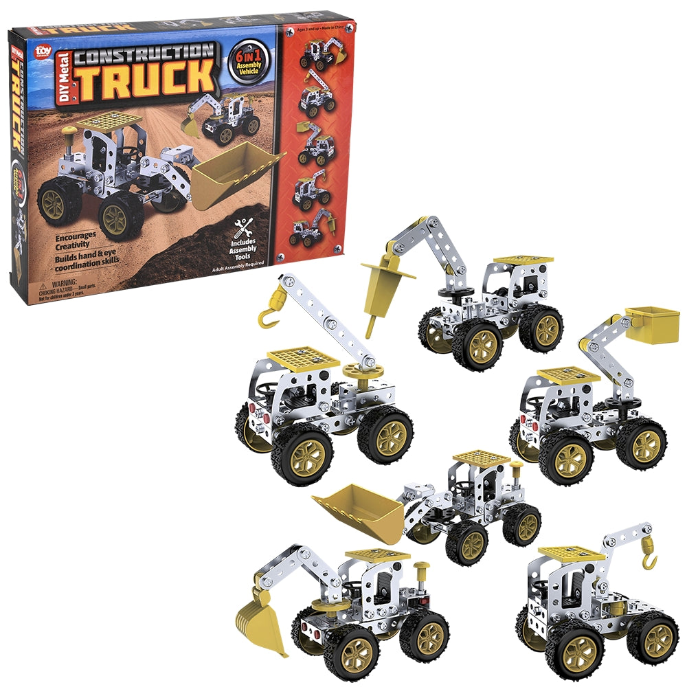 Construction Truck 6-In-1 Metal Assembly Set