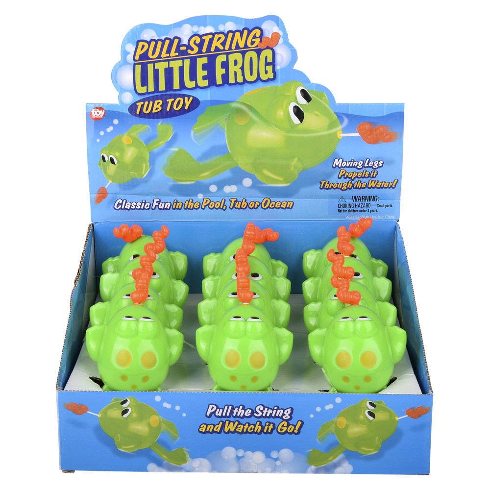 Pull-String Frog Bath Toy (12 Pc Display)
