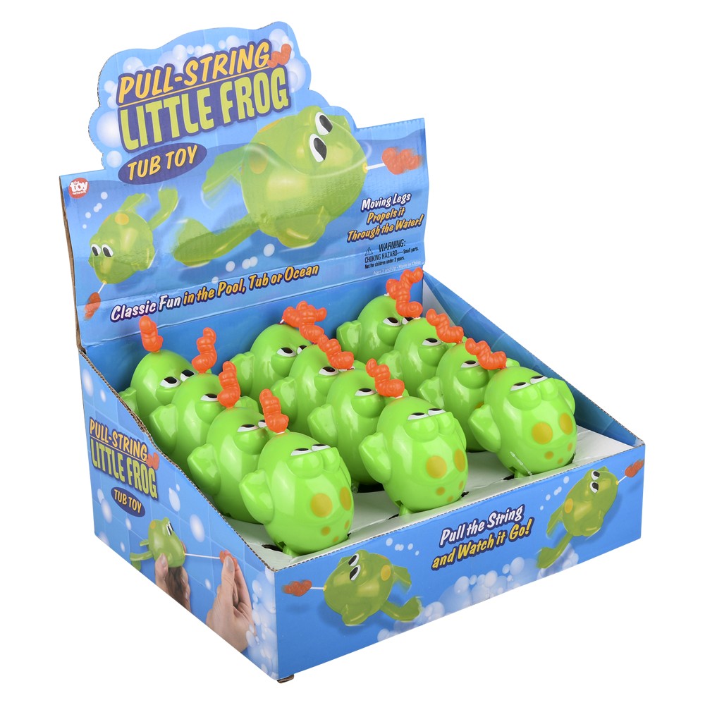 Pull-String Frog Bath Toy (12 Pc Display)