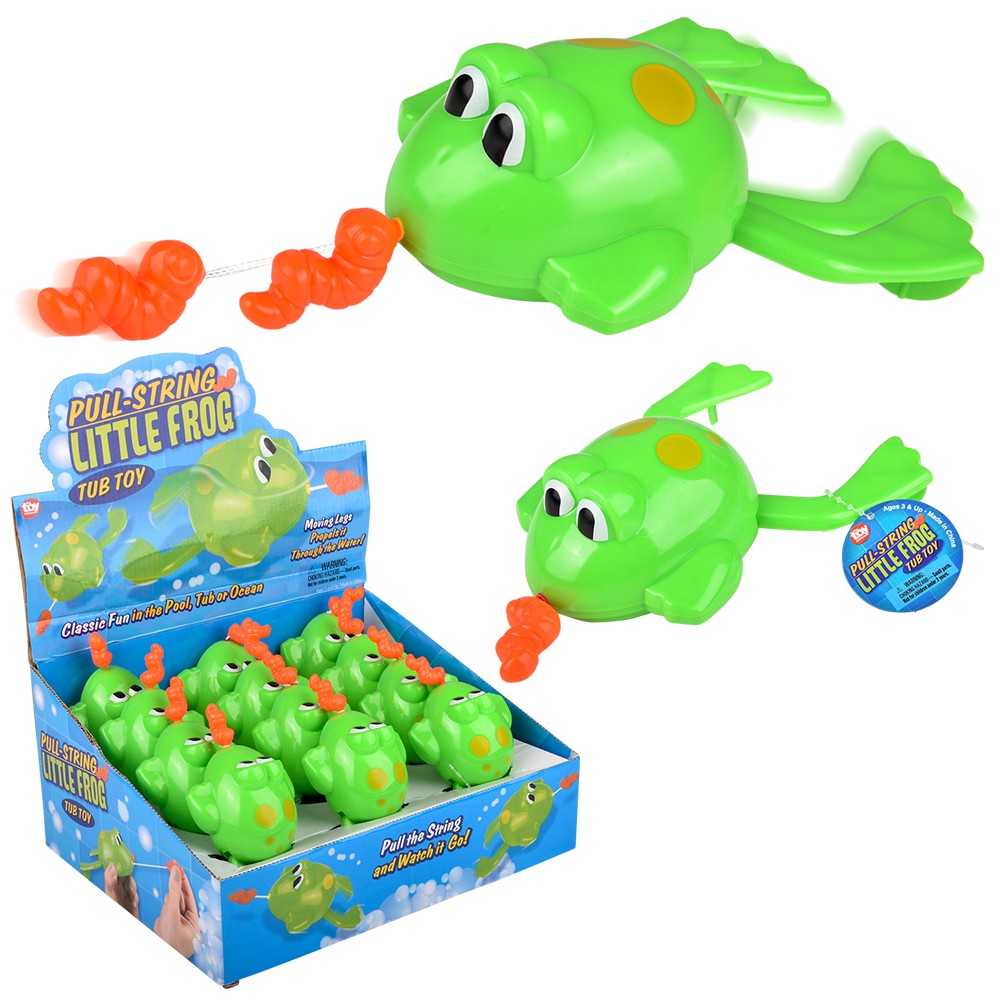 Pull-String Frog Bath Toy (12 Pc Display)