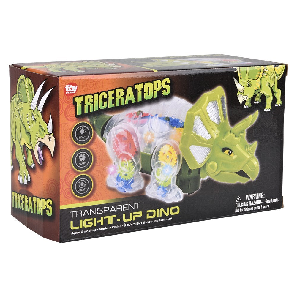 Light-Up Gear Triceratops Toy (1 PC)