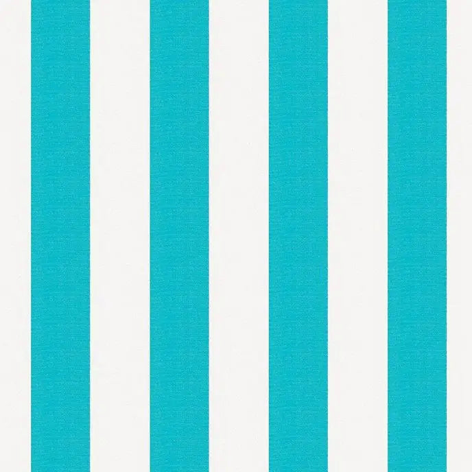 1″ One Inch Turquoise and White Stripes Poly Cotton Fabric
