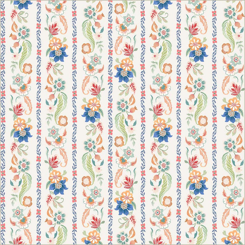 Cotton Print Tapestry Gilded Garland Ivory 43/44" Fabric