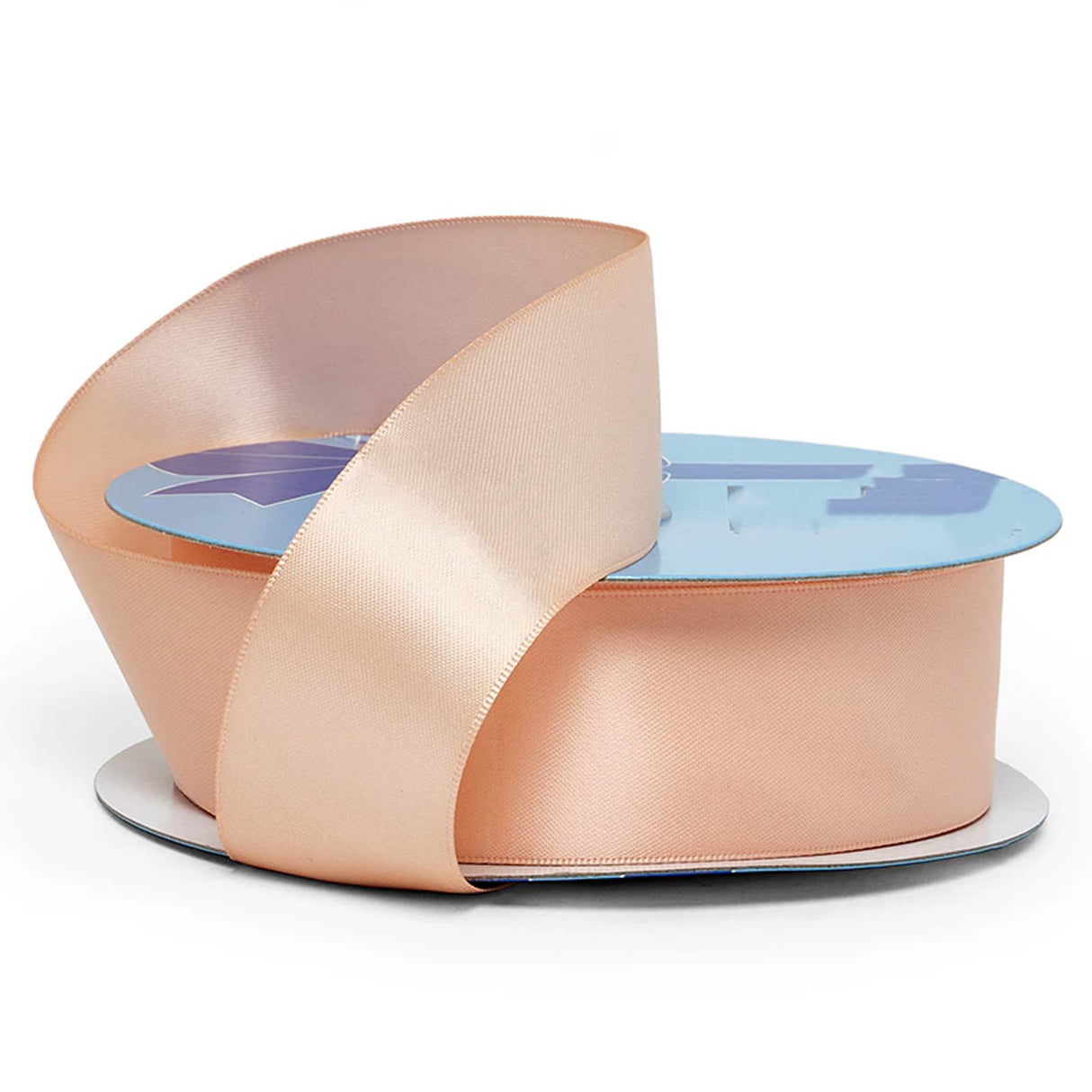 One Shade Satin Ribbon – Sleek Finish 5/8 '' X 100 yd Single Faced 1 / roll Soft Peach