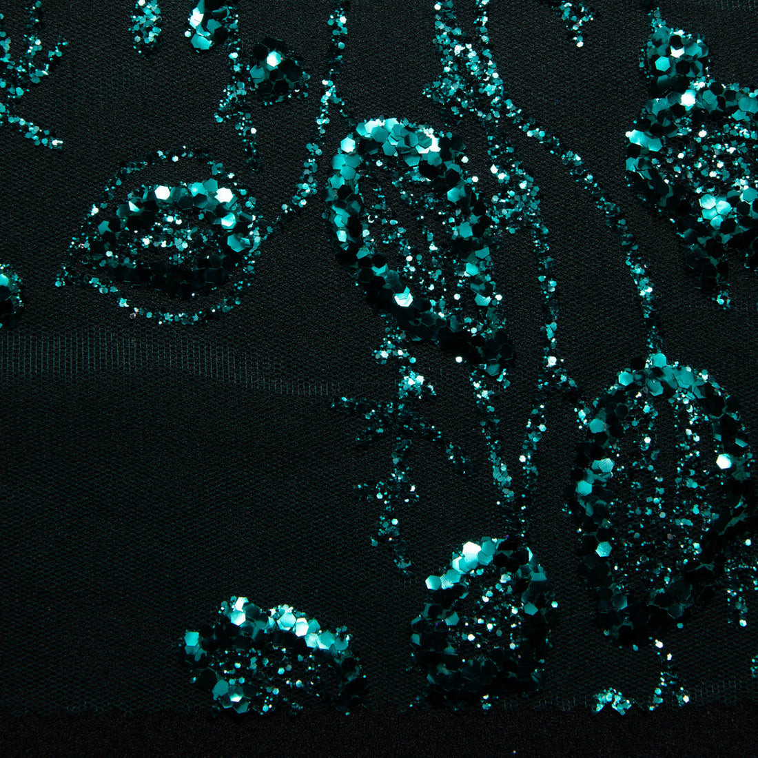 1 Yard Glitter Tulle Lace Fabric with Floral Pattern 58" Wide Mesh for Bridal, Gowns & Crafts