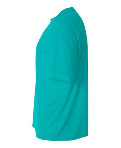 A4 NB3142 Youth Cooling Performance Crew Micro Poly Interlock Fabric - Teal, 44+ UPF, Moisture Wicking, Fade And Snag Resistant (1 Piece)
