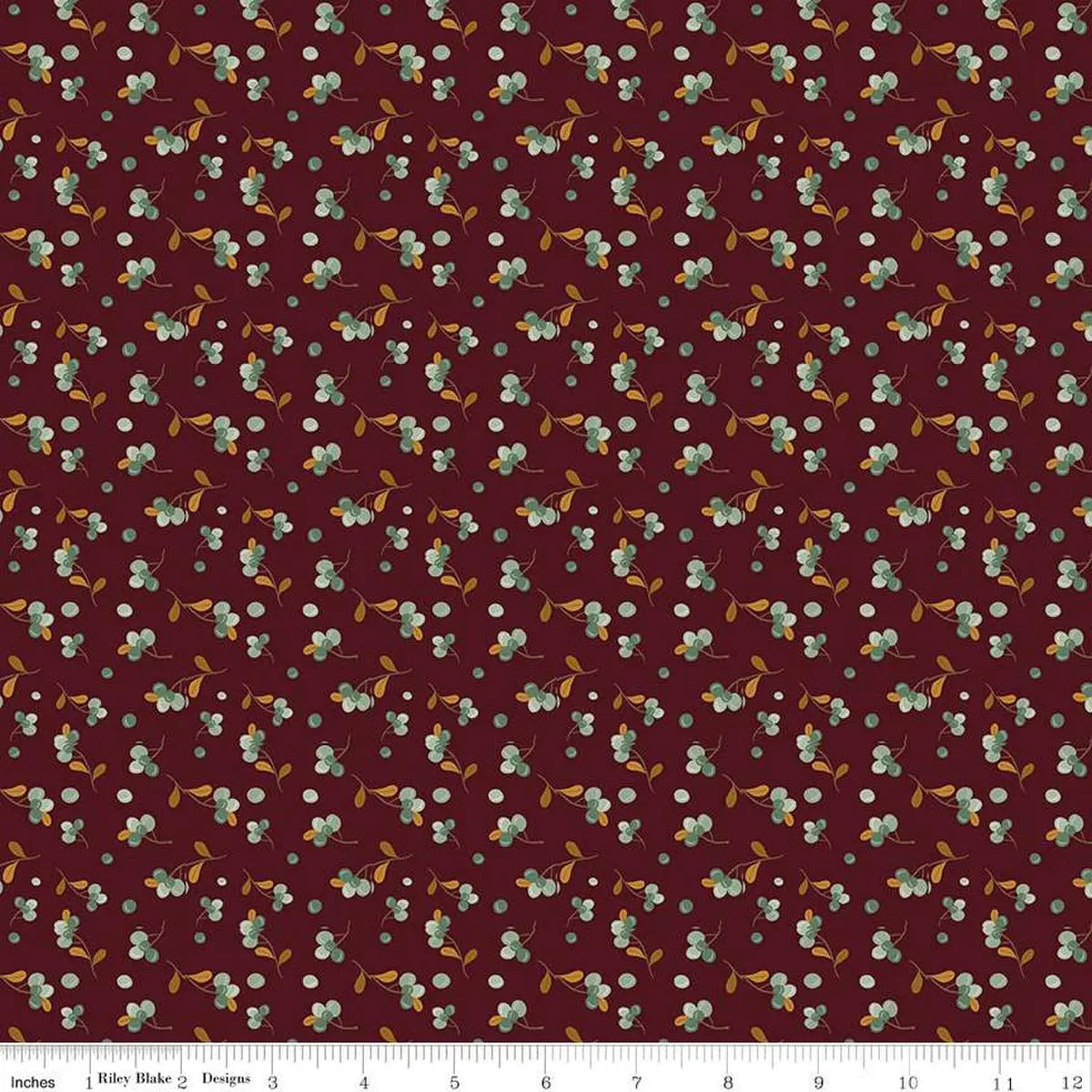 Cotton Print Fabric The Awe of Autumn Bittersweet Mahogany 43/44