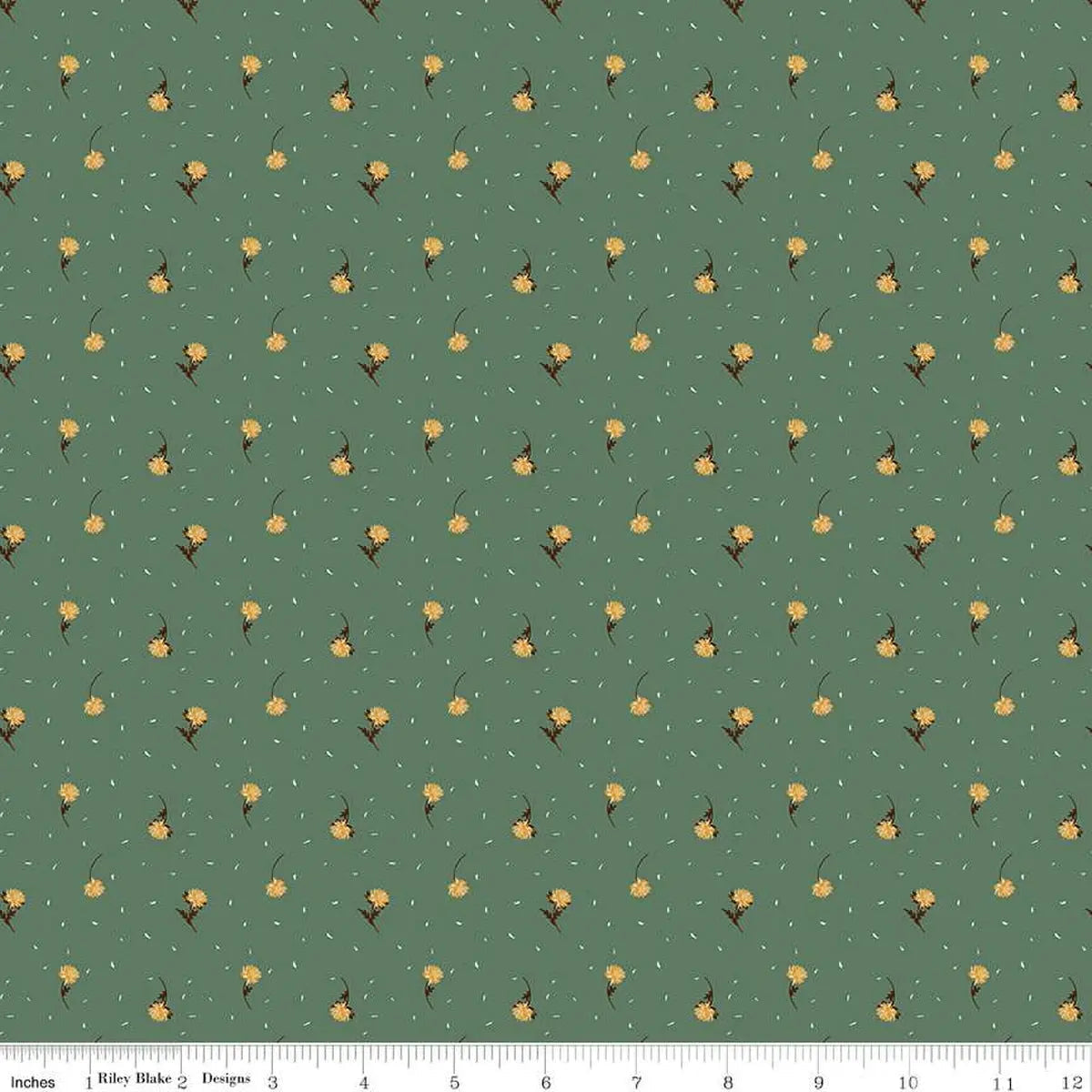 Cotton Fabric The Awe of Autumn Flower Toss Pine 43/44"