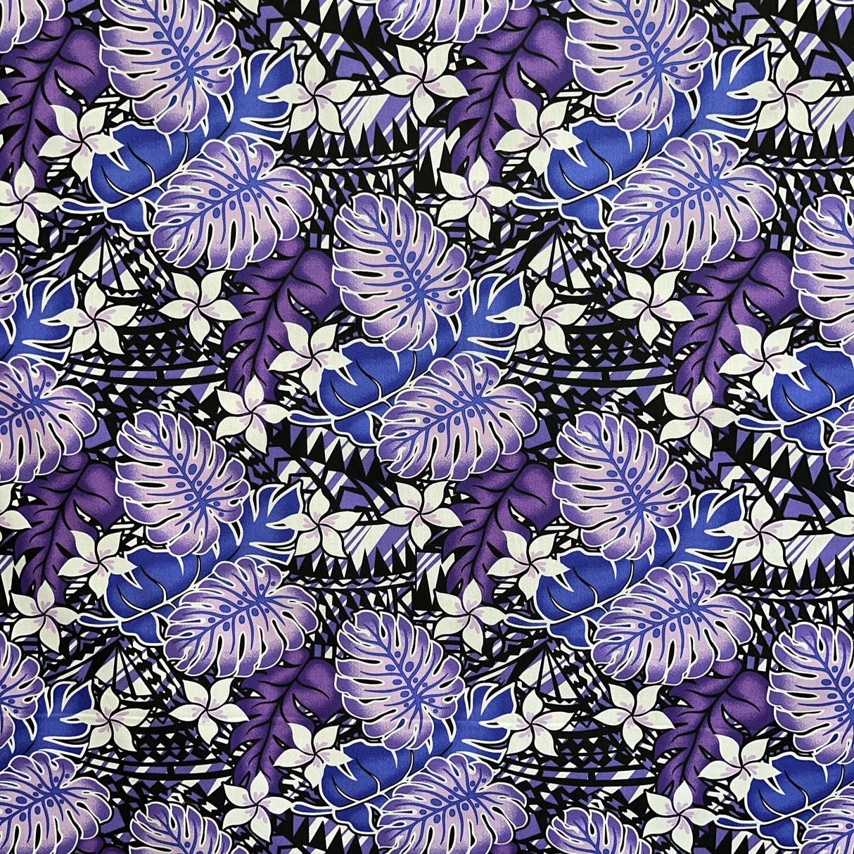 Poly-Cotton Tropical Monstera Fabric