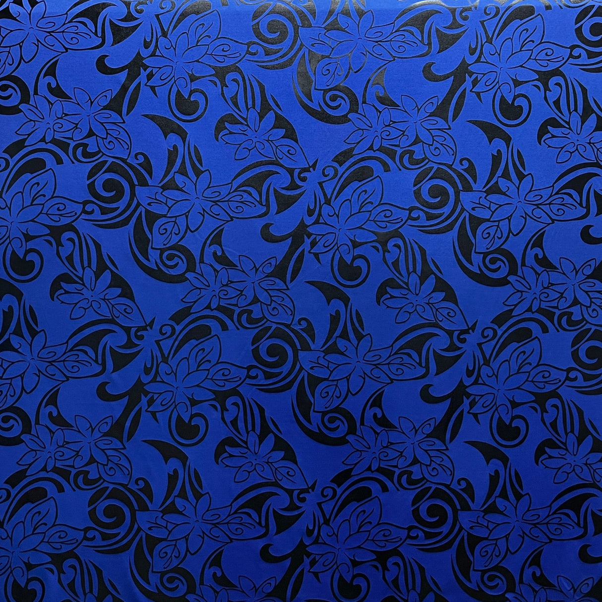 Tiare Swirls Polyester Foil Fabric - Tiare Swirls, Shiny Foil Print, 36" X 60" (1 Yard)