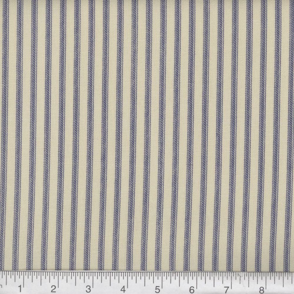 Quilting Cotton Ticking Stripe Black Blue Red 54" Wide