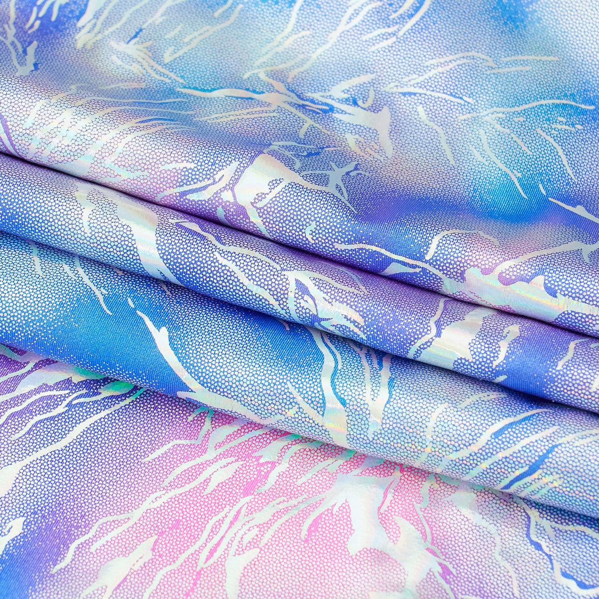 Hologram Spandex Tie Dye Thunder Fabric