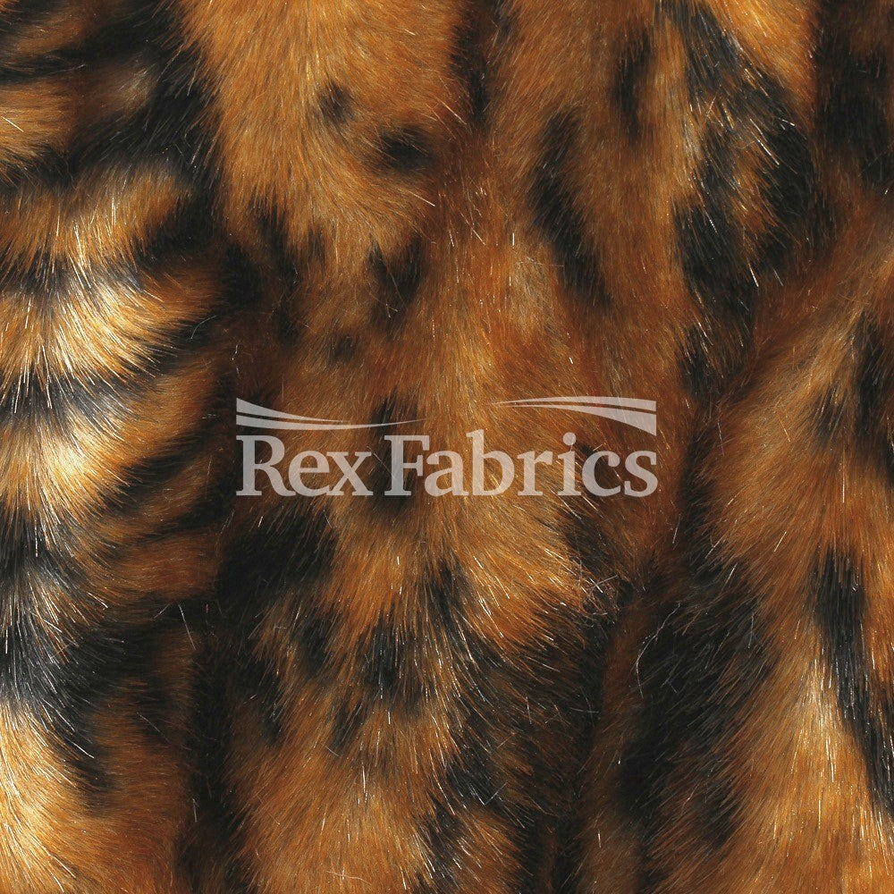 Tiger Fur 100% Polyester Faux Fur Fabric - Tiger Stripe, 58/60" Width (1 Yard)